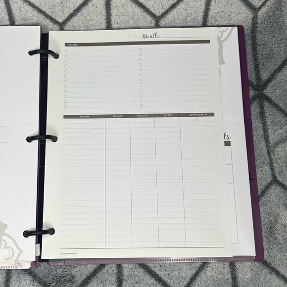 Mead Organizher Expense Tracker Budget Planner Bill Organizer Lotus Purple - Picture 5 of 9